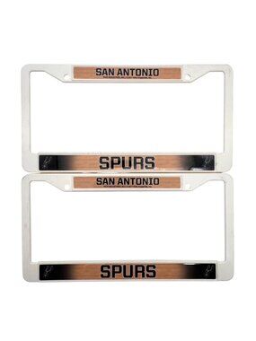 San Antonio Spurs NBA License Plate Frames Set Of 2 By Rico 2017 White Plastic